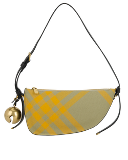Mini Check Shield Sling Bag, Canvas, Yellow/Grey, 8079160, 3*